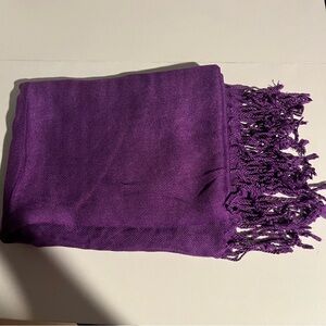 Apt. 9 Scarf Wrap Purple Tassel Fringe Rectangle Fashion Rayon 80" Lightweight